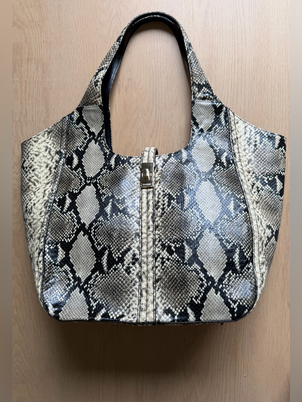 Brahmin Felix Caviar Carla Tote with Gold Accents